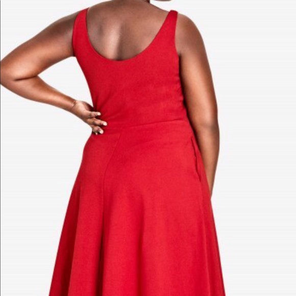 B2G1 City Chic red viscose plus size dress NWOT - Picture 2 of 8